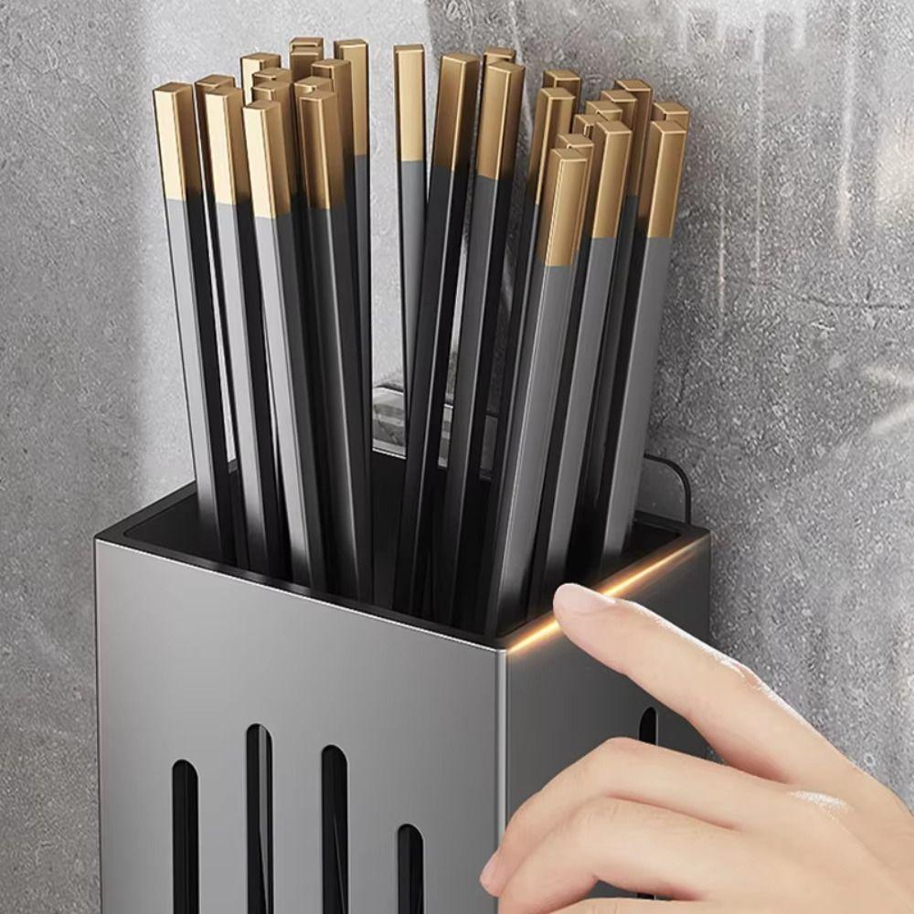 Wall-Mounted Chopstick Holder Draining Spoon Fork Storage Rack New Kitchen Utensil Storage Box