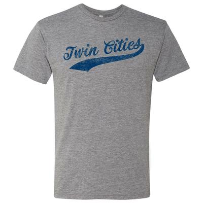 Twin Cities City Script - Baseball Pride Triblend T-Shirt - Premium Heather