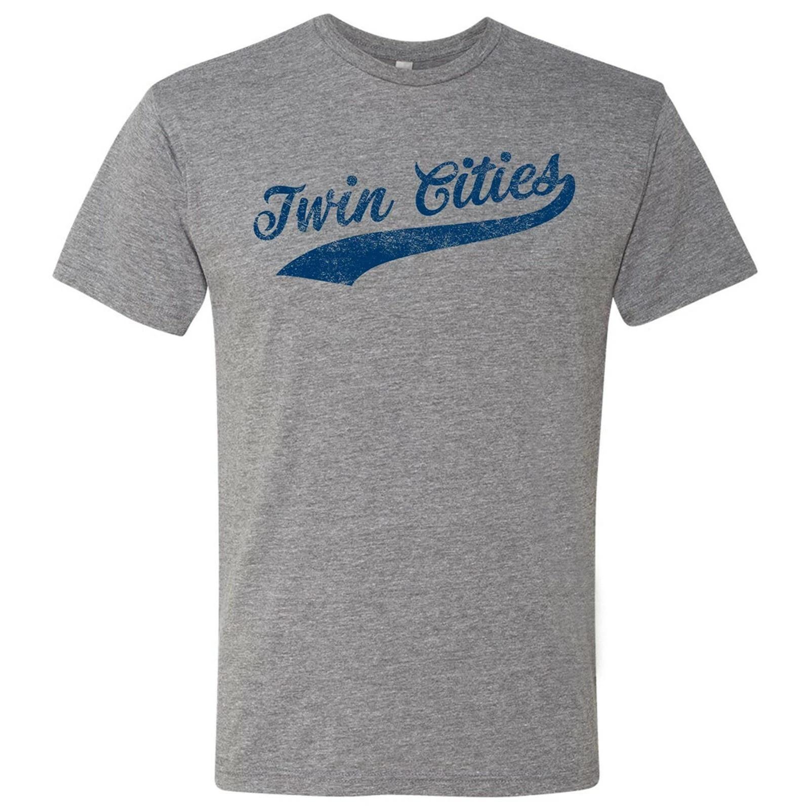 Twin Cities City Script - Baseball Pride Triblend T Shirt - Premium Heather 2XL
