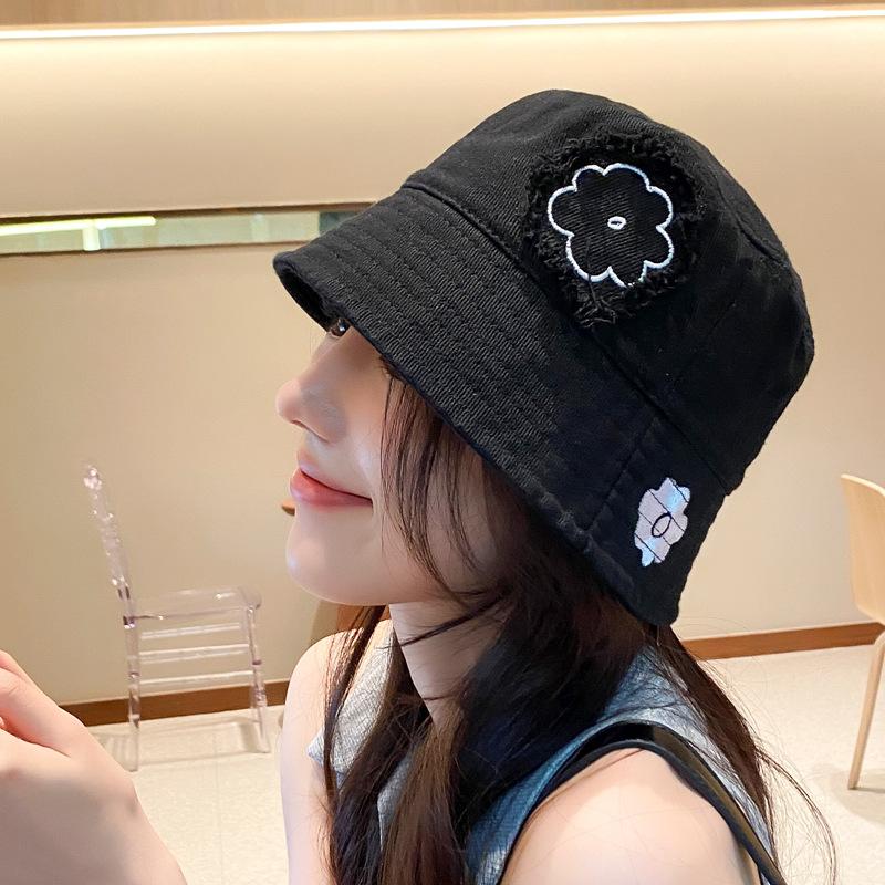 Embroidered Flower Bucket Hat For Girls To Show Their Faces In Spring And Summer, Outdoor Basin Hat, Korean Version Bucket Hat,