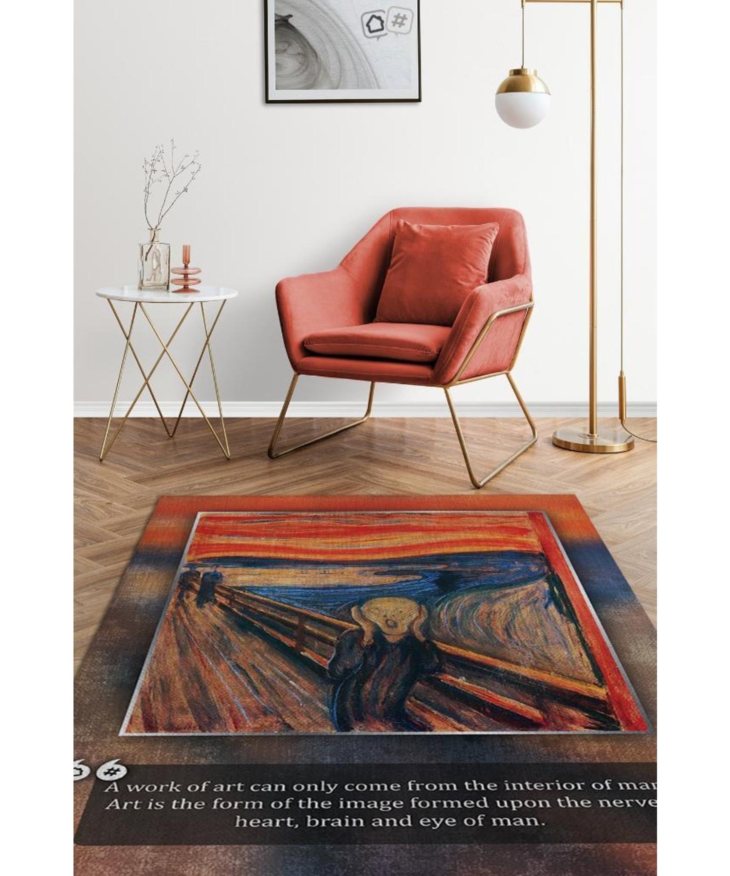 

Scream Munch Woven Based Washable Non-Slip Art Lover Rug