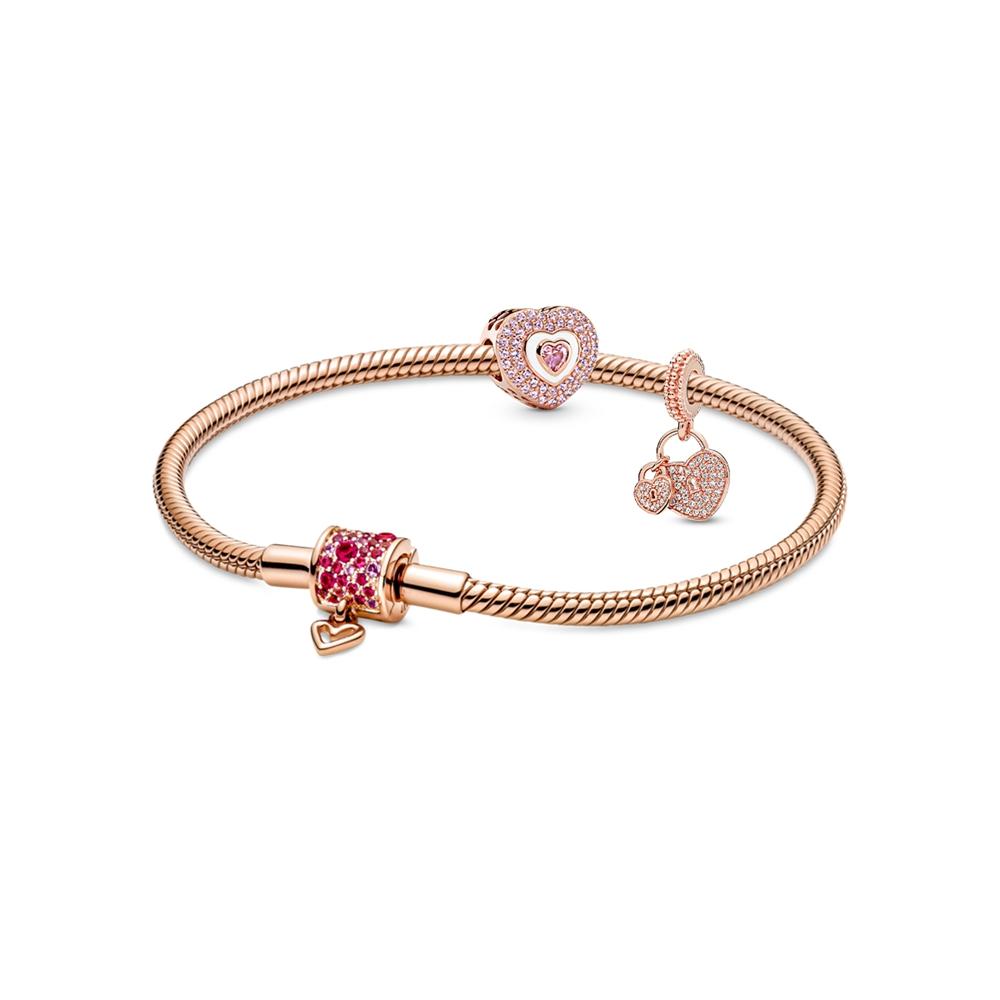 Pandora Heart To Heart Set Alloy Bracelet Unisex Bracelet ZT24101001A 17cm