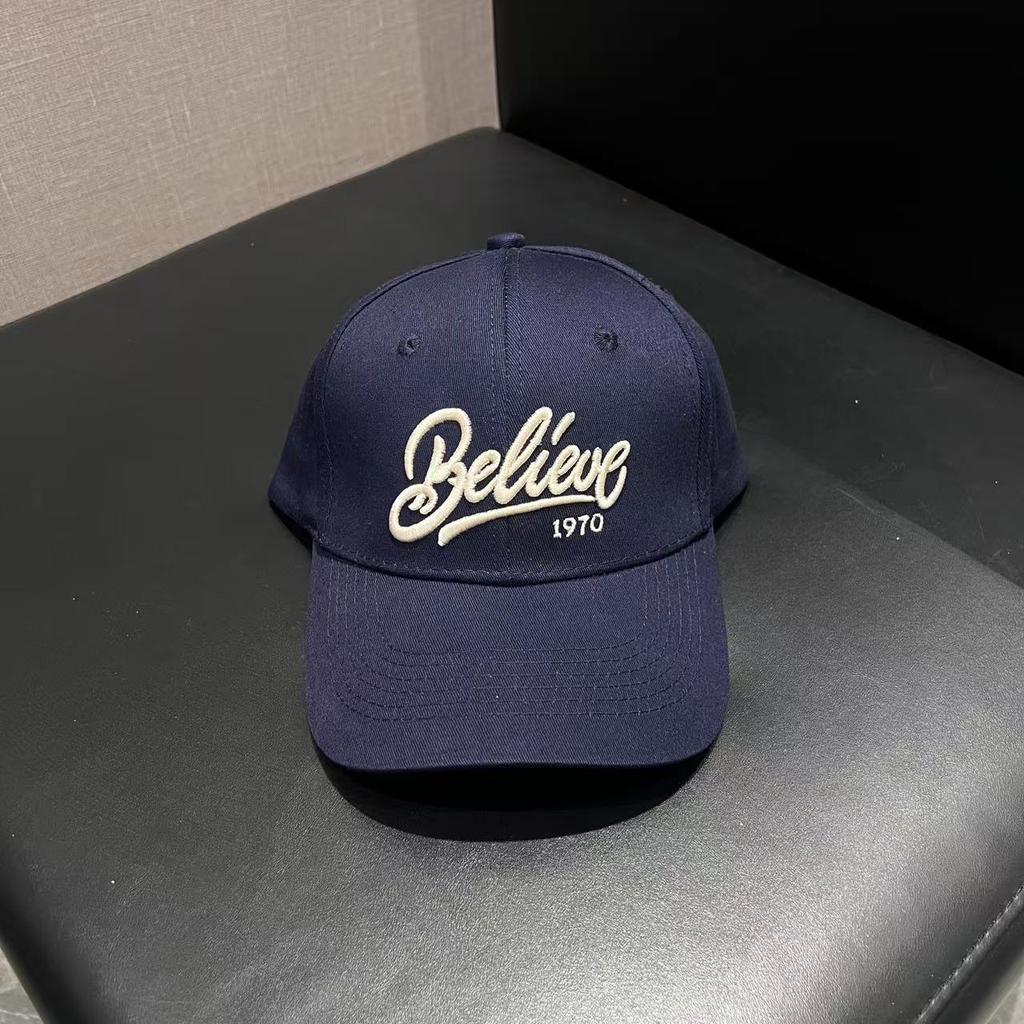 Shaped Three-dimensional Embroidered Letter Hard Top Baseball Cap Female Korean Ins Casual Simple and Versatile Sunshade Cap
