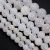 6 8 10mm Natural Agates Stone Beads White Ice Flower Round Loose Gemstone Bead For Jewelry Making DIY Necklace Bracelet Findings