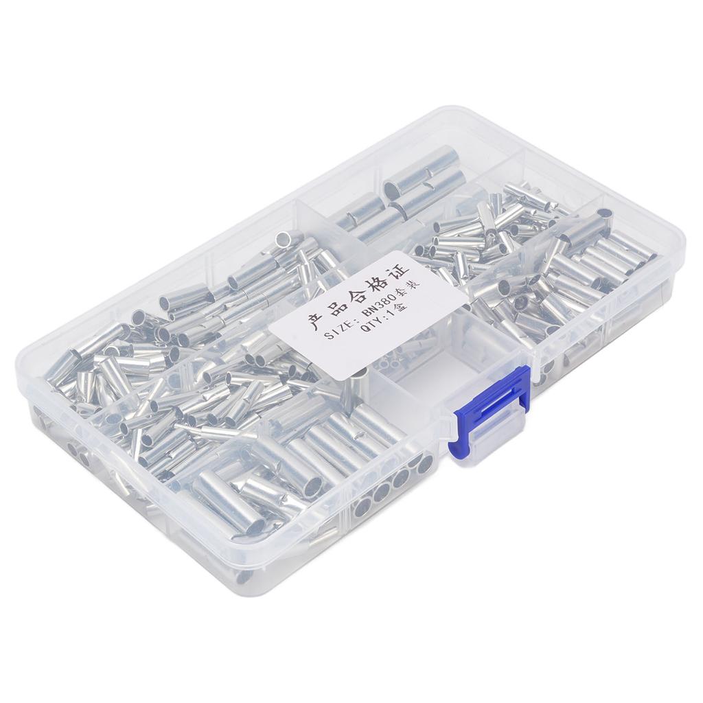 380PCS Non Insulated Butt Connectors Tinned Copper Uninsulated Wire Butt Splice Connectors for 26