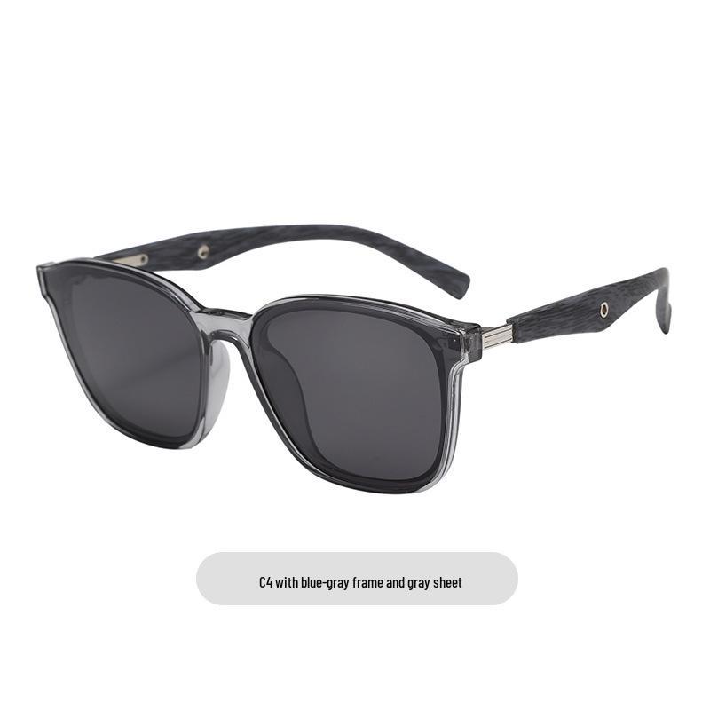 Retro Wood Grain Polarized Sunglasses with UV Protection