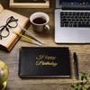 Birthday Guestbook with Pens Stickers Happy Birthday Signature Book 8.3 X 6.5 Inch Black Gold Birthday Guestbook for Birthday Photobooth Photo Strips