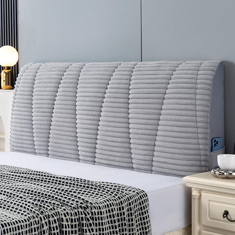

All-inclusive Winter Thicken Quilted Bed Head Cover Soft Velvet Headboard Cover Bed Backrest Bed Back Dust Protector Cover W150 x H60cm