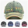 Sunscreen Unisex Retro Peaked Hat Sunshade Distressed Colorful Casquette  All Seasons