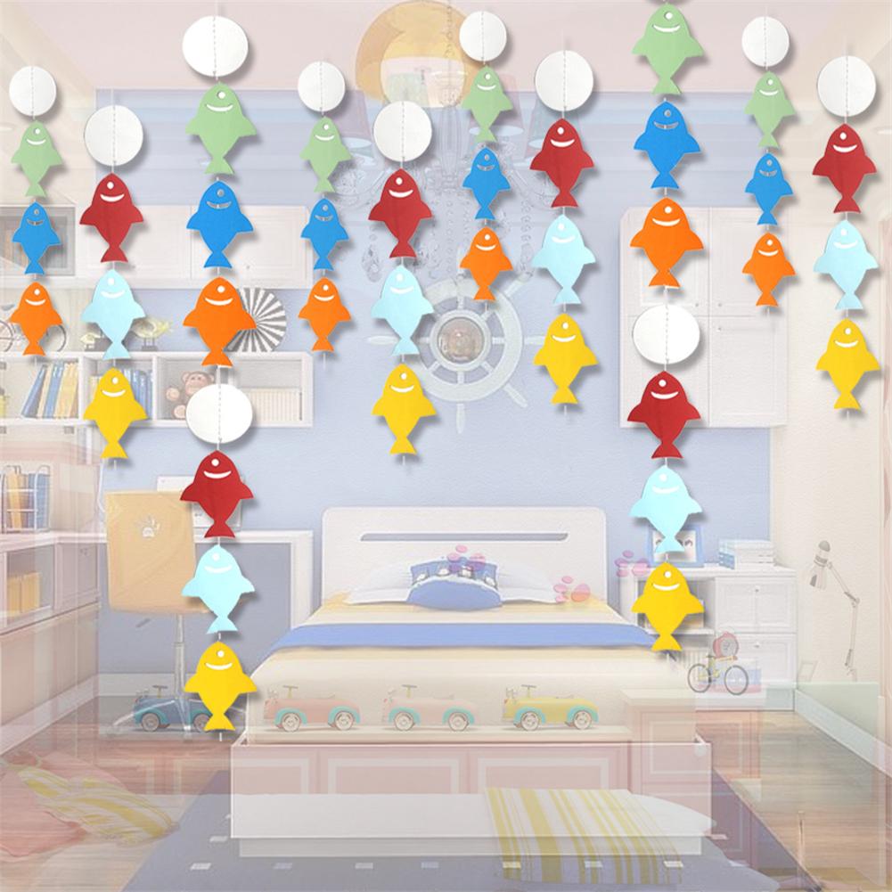 Cartoon Paper Fish Banner Sea Theme Paper Garlands Kindergarten Window Decoration