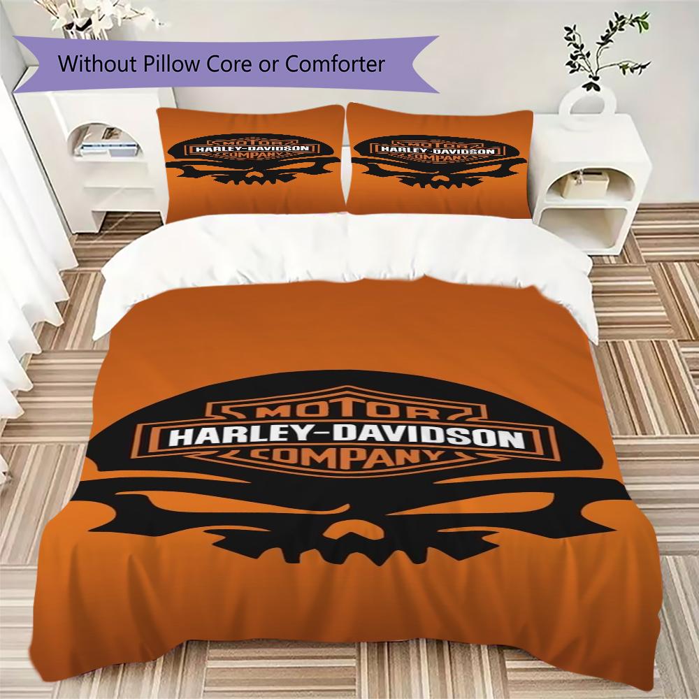 Harley Davidson Skull Gun Bedding 1 Duvet Cover 2 Pillowcase Without Core Without Core Christmas Birthday Gift Soft And Comfortable