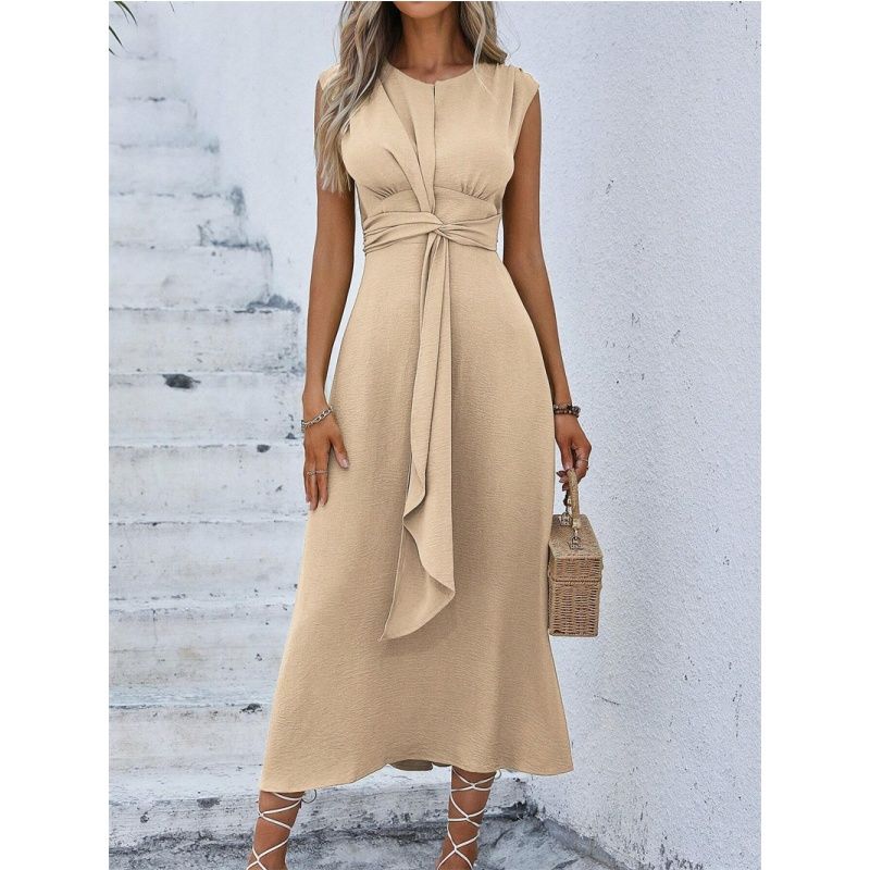 Summer Women Dress Casual Ladies Skirt Summer Fashion Kinked Sleeveless Dress