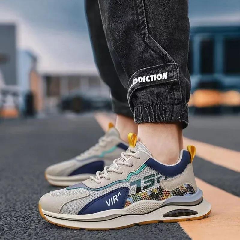 Men's Fashi Sneakers Lightweight Men Casual Shoes Breathable Men Shoes Lace-Up Walking Shoes Sports Running Sneakers