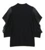 Natural Beauty Basic Draped Sleeve Slit Knit Black Women's Sweater,