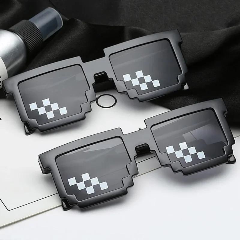 1pc-New Fashion Sun Glasses Hot Sale Sunglasses Creeper Glasses Novelty Mosaic Funny Goggles Boys Girls Pixel Eyewear