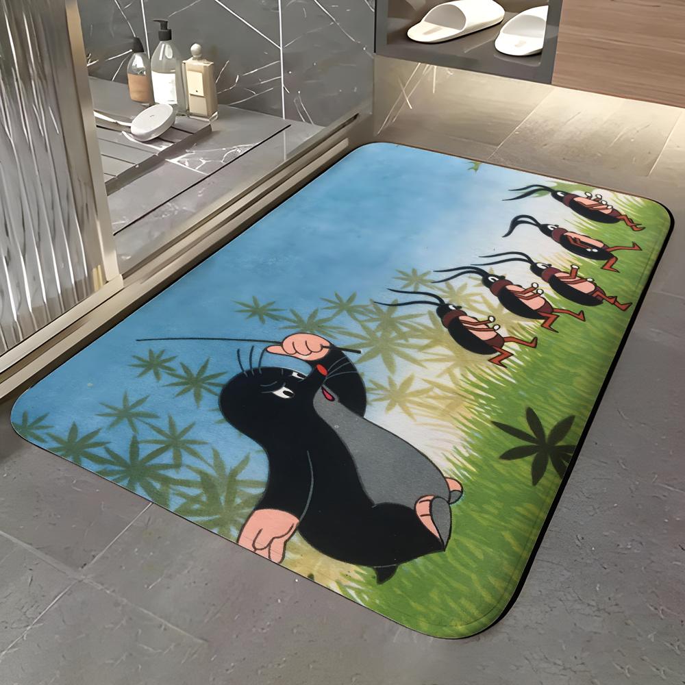 Cartoon K-Krtek Floor Mat Soft Flannel Entrance Door Mat Non Slip Absorbent Bathroom Bedroom Floor Rug