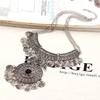 Women's Boho Ethnic Vintage Double Chain Coin Flower Statement Necklace Jewelry