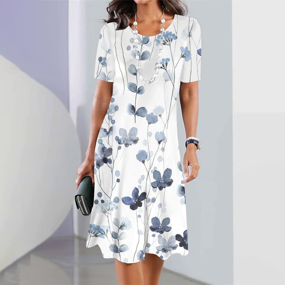 2025 Summer New Chinese Style Floral Print Women's Dresses Female Elegant Dresses Plus Size Long Dresses Women's Clothing