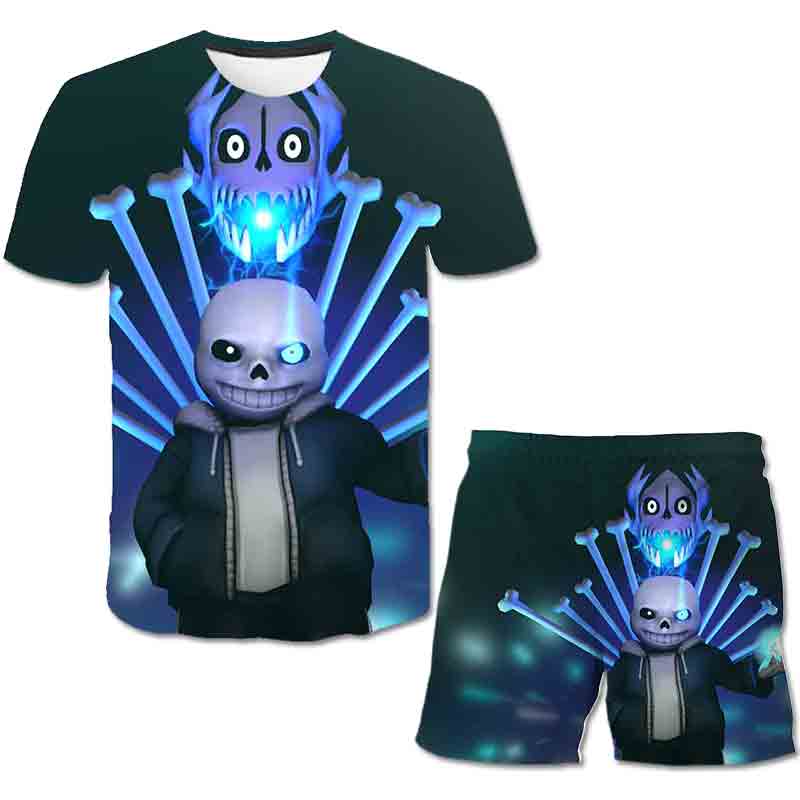 New Toddler Boys Undertale Game T Shirt Clothes Set Outfit Children Swearshirt Baby Girls T shirt+Pants Suit 2pcs Kids Clothing