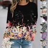 2025  Plus Size Autumn and Winter New Fashion Round Neck Long Sleeve Printed Elegant Casual Loose Hoodie