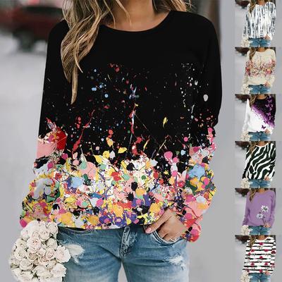 2025  Plus Size Autumn and Winter New Fashion Round Neck Long Sleeve Printed Elegant Casual Loose Hoodie