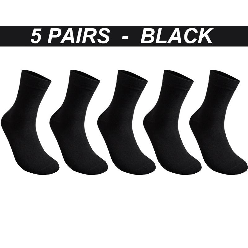 

Высокое качество, 5 пар мужских хлопковых носков, новый стиль, черные деловые мужские носки, мягкие дышащие мужские носки, большие размеры 38-48 EUR44-48 чёрный