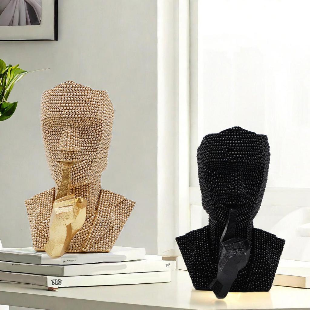 Abstract Face Sculpture Desktop Decor Birthday Gift Resin Figurine Collectible Modern Statue for