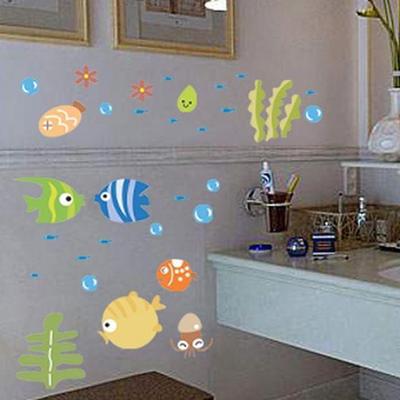 Badezimmer Cartoon Fisch Tapete Baby Kinderzimmer Aufkleber Kunst Wandaufkleber Dekor