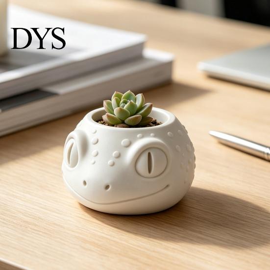 Small Foliage Plant Holder Lizard-Shaped Planter, 3D Printed Cute Animal Flower Pot, Compact Pot Gift Desk Container for Indoor Bookshelf, Desktop,