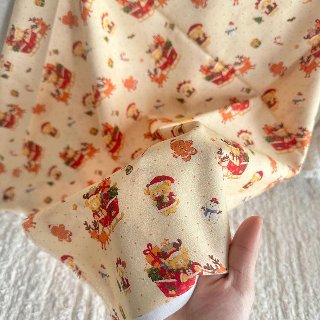 Korean Style 100% Cotton Digital Print Cartoon Fabric for Children's, Family, and Homewear DIY