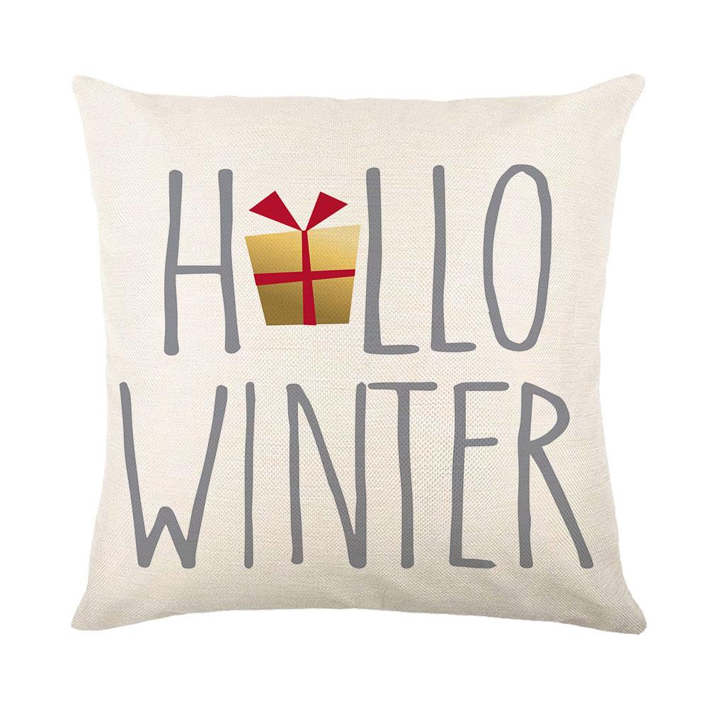Christmas Throw Pillows Holiday Home Living Room Sofa Cushion Cover Truck Printed Linen Pillow Cover