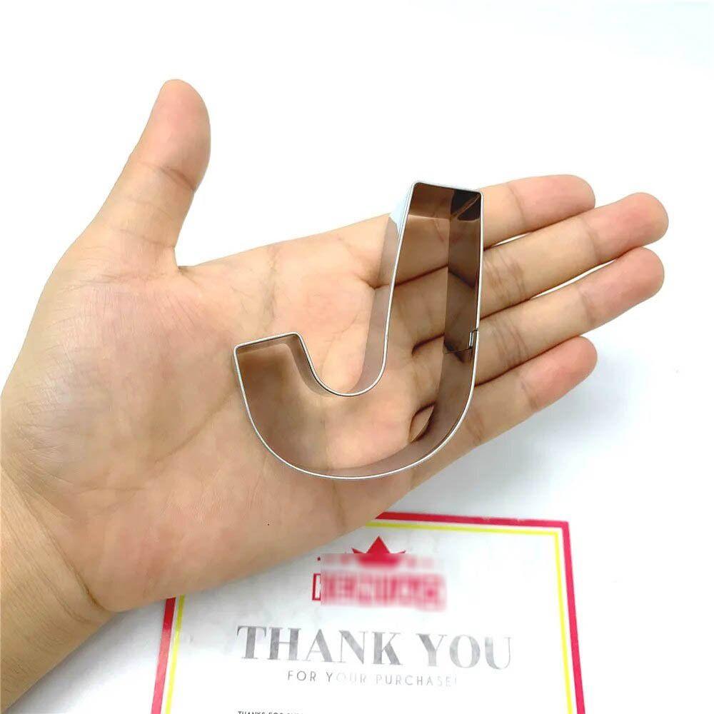 26pcs Stainless Steel Alphabet Cookie Cutters Set 3D Hand Press Letter Biscuit Stamps Rustproof DIY