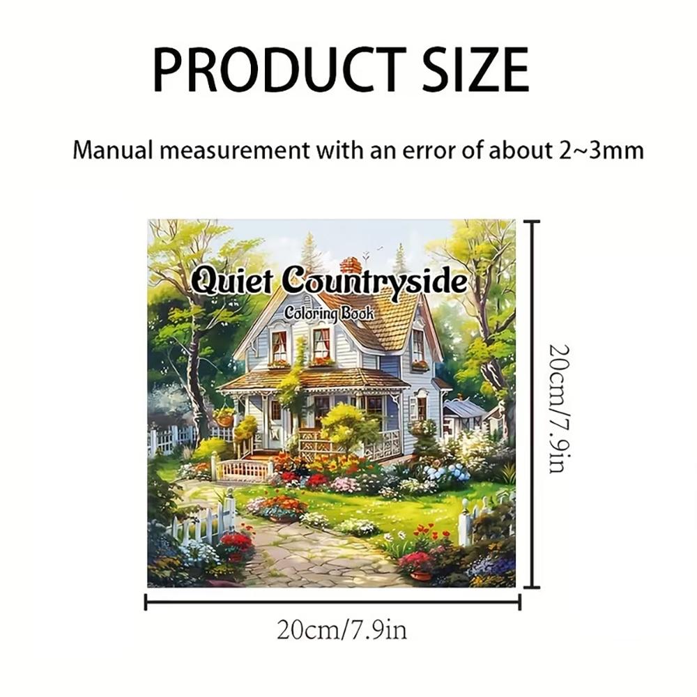 24 pages peaceful countryside coloring book, a rustic style cabin in the woods, an adult coloring book, a graffiti painting,