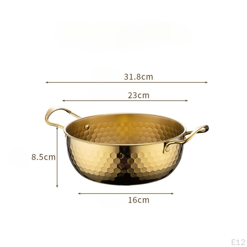 Korea Ramen Pot Instant Noodle Fast Heating Pan Dry Pots Double Ear Seafood Stainless Steel