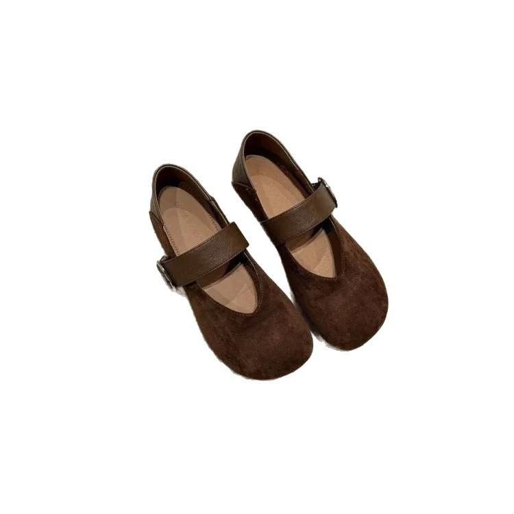 French Two-wear Birkenstocks Spring New Mary Jane Shoes Soft Sole Super Soft with Skirt Doudou Shoes Single Shoes