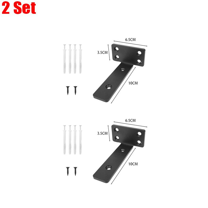 Metal Floating Shelf Brackets Heavy Duty 90 Degree Support Bookshelf Holders L-shape Partition Wall Shelves Bracket with Screw