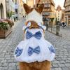 Fashion Thin Breathable Dog Princess Dress Bow Design Lightweight Pet Lace Skirt Comfortable Soft Dog Puff Skirt Outdoor Walk