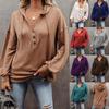 Women's Casual Loose Comfortable Hooded Sweatirt Pure Color Commute Sle Long Sve Button Detail