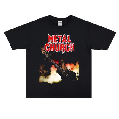 2025 Fekete Metal Rock Együttes Metal Church Nyomott Férfi és Női Rövid Ujjú Póló Szabadidős Márka Kiváló Minőségű Férfi Póló