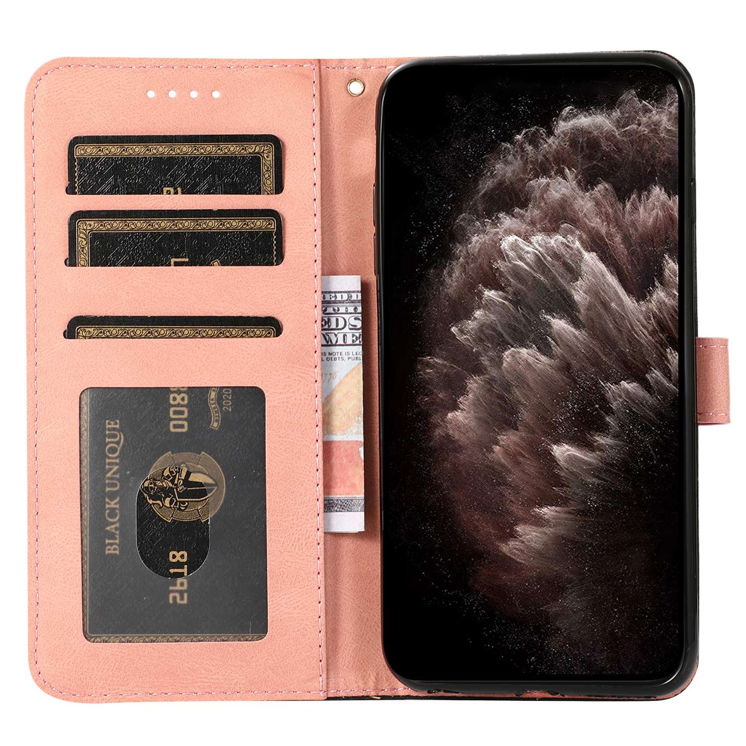 

For Samsung Galaxy A05s 4G Case Color Splicing PU Leather Phone Cover Black+Pink