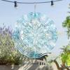 Metal Wind Spinner Outdoor Decor Snowflake Design Wind Chime for Garden Yard Patio Home Hanging Ornament Relaxing Wind Motion Art
