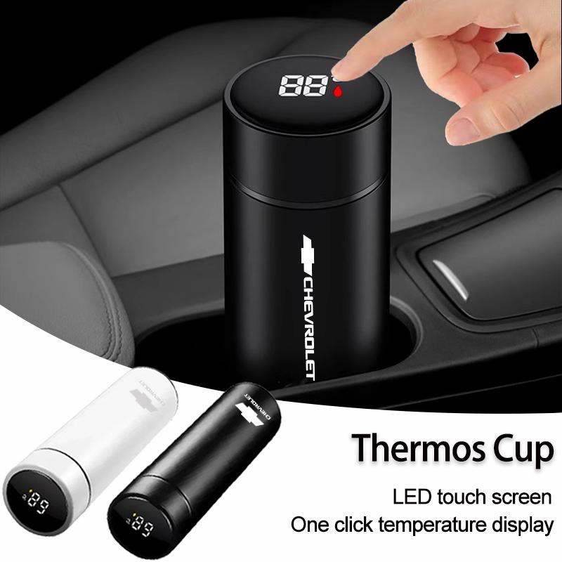 Auto Logo Thermoskanne Auslaufsichere Tasse Tragbare Flasche Auto Zubehör Für Chevrolet CRUZE Spark Captiva Cruze Tracker Epica Nubira Z71