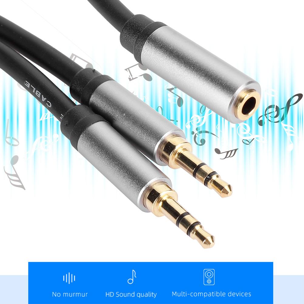o Cable AUX 3.5mm 1 Female to 2 Male 1 Split in 2 TV Amplifier Speaker Mount Connection