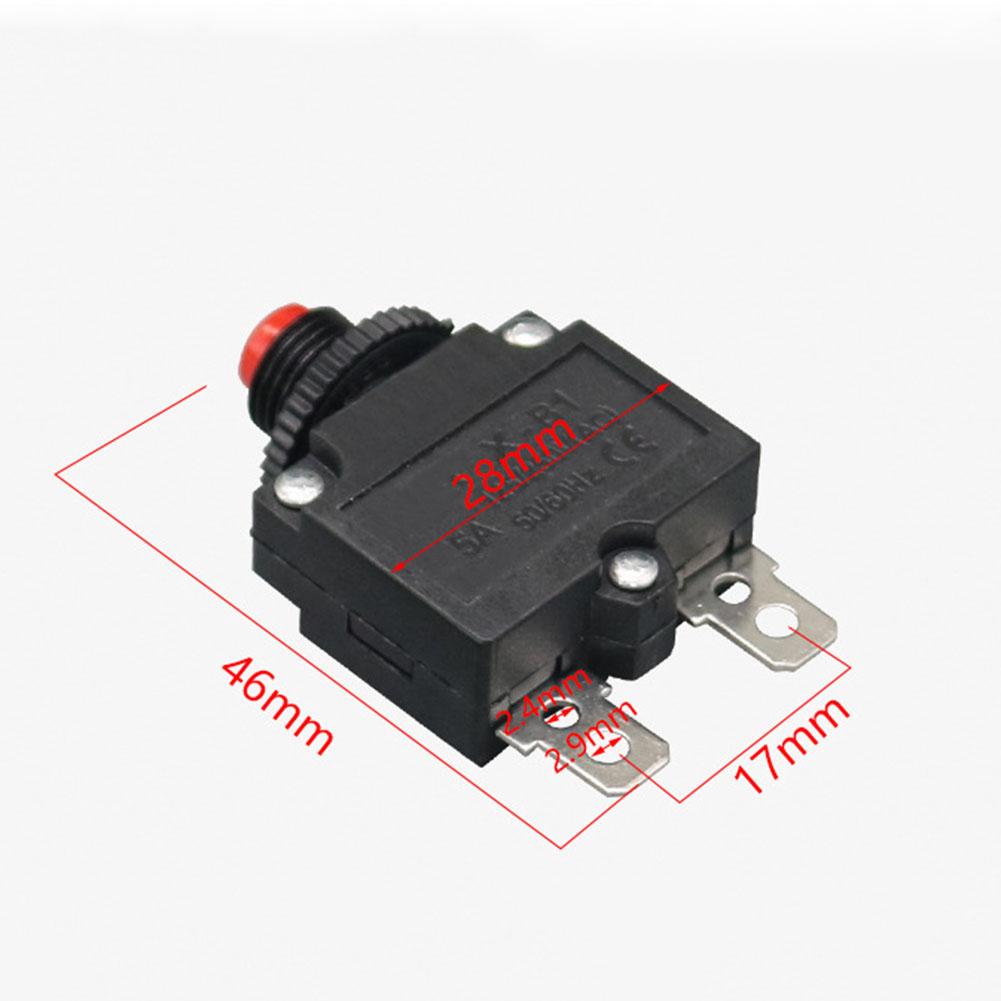 1PCS Circuit Breaker Overload Protector Switch With Protective Waterproof Cover Fuse 15A Overload Protection Button Tool Parts