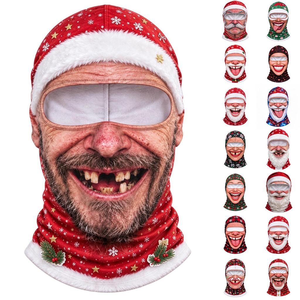 Novelty Old Man Print 3D Full Face Ski, Windproof Winter, Sunglasses Not Included