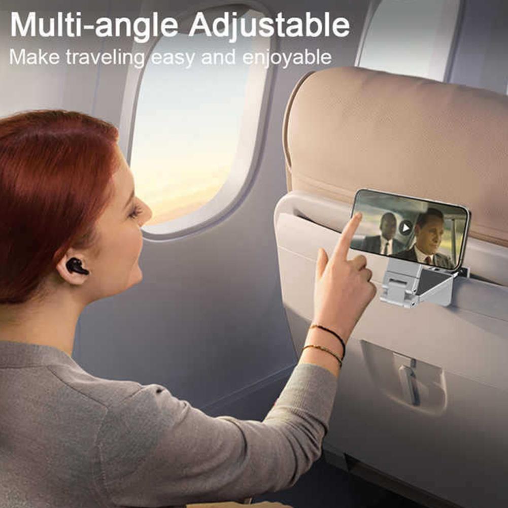 Airplane Phone Holder with 360 Degree Rotation Magnetic Phone Mount Adjustable Foldable for Long Flight Flying