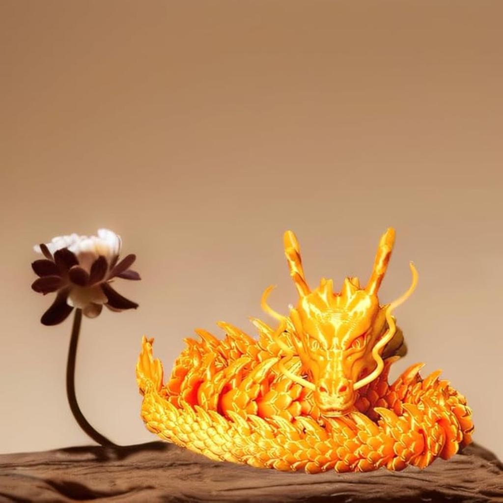 3D Printed Dragon - Articulated and Posable Toy for Car Decoration - Strikingly Realistic Dragon Crystal Figure Gifts