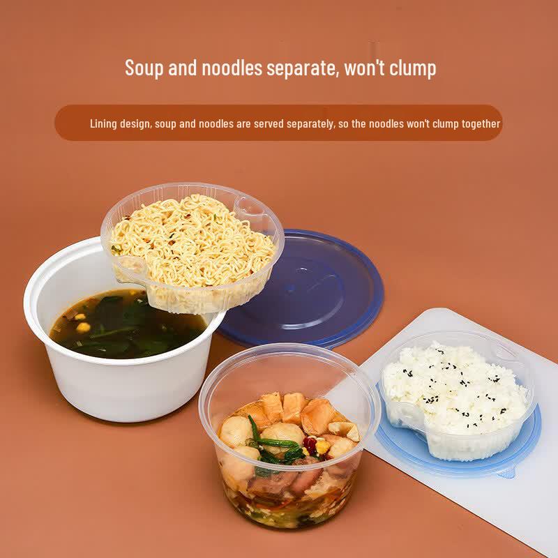 Hanyou Disposable Round Double-Layer Meal Box