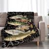 Fishshaped letter pattern digitalprinted polyester Bedroom velvet flannel soft sofa cover blanket Fleece blankets for beds