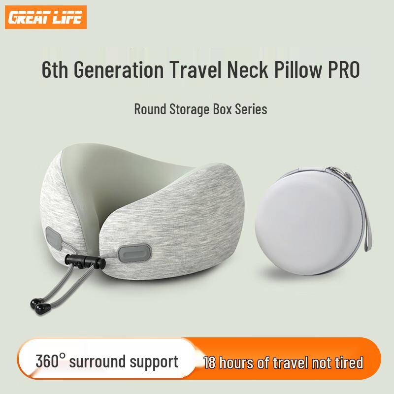 GREAT LIFE Pro Series Memory Foam U-Shaped Neck Pillow